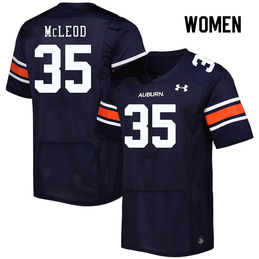 Women #35 Jalen McLeod Auburn Tigers College Football Jerseys Stitched Sale-Navy